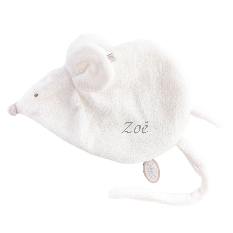  - maude souris - attache-sucette blanc 25 cm 